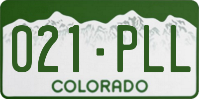 CO license plate 021PLL