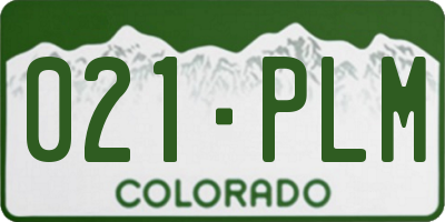CO license plate 021PLM