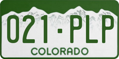 CO license plate 021PLP