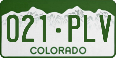 CO license plate 021PLV