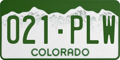 CO license plate 021PLW