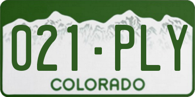 CO license plate 021PLY