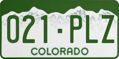 CO license plate 021PLZ