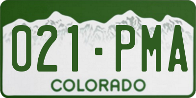 CO license plate 021PMA