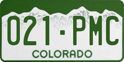 CO license plate 021PMC