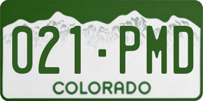 CO license plate 021PMD