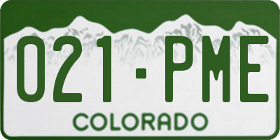 CO license plate 021PME