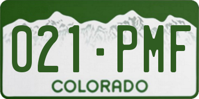 CO license plate 021PMF