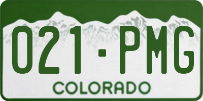 CO license plate 021PMG