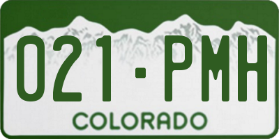 CO license plate 021PMH