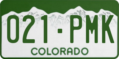 CO license plate 021PMK