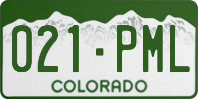 CO license plate 021PML