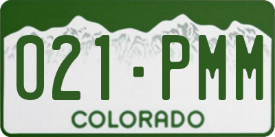 CO license plate 021PMM