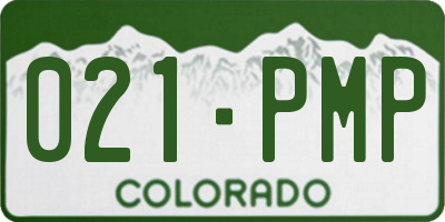 CO license plate 021PMP