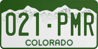 CO license plate 021PMR