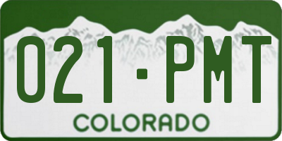 CO license plate 021PMT