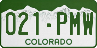 CO license plate 021PMW