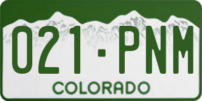 CO license plate 021PNM