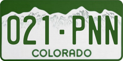CO license plate 021PNN