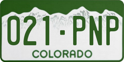 CO license plate 021PNP