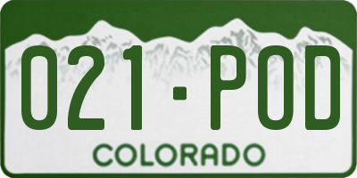 CO license plate 021POD