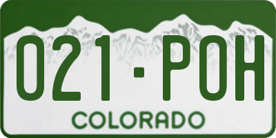 CO license plate 021POH