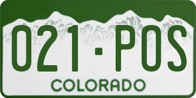 CO license plate 021POS