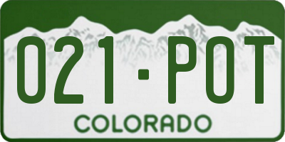 CO license plate 021POT