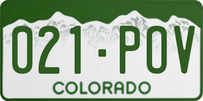 CO license plate 021POV