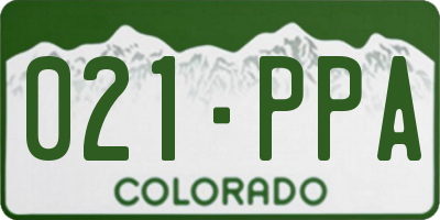 CO license plate 021PPA