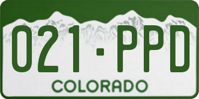 CO license plate 021PPD