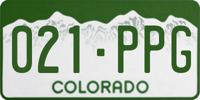 CO license plate 021PPG