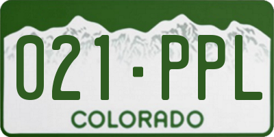 CO license plate 021PPL