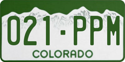 CO license plate 021PPM