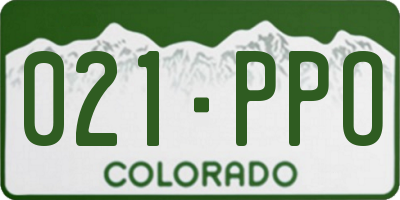 CO license plate 021PPO