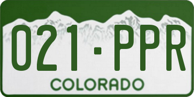 CO license plate 021PPR