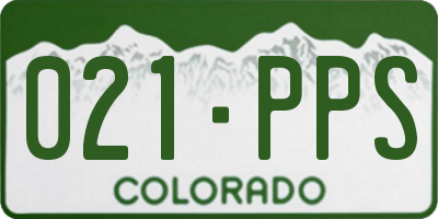 CO license plate 021PPS