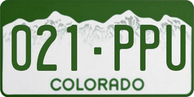 CO license plate 021PPU