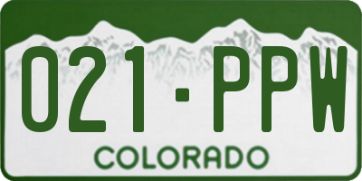 CO license plate 021PPW