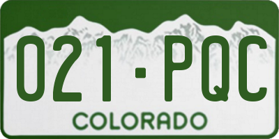 CO license plate 021PQC