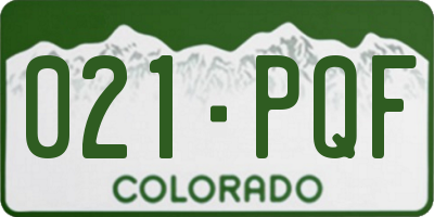 CO license plate 021PQF