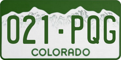 CO license plate 021PQG