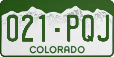 CO license plate 021PQJ