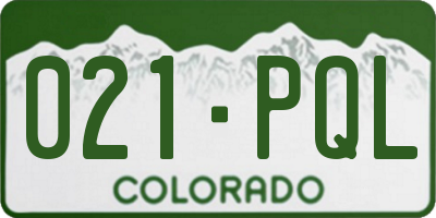 CO license plate 021PQL