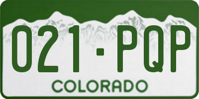 CO license plate 021PQP