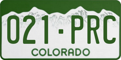 CO license plate 021PRC