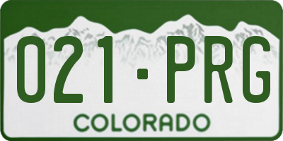 CO license plate 021PRG