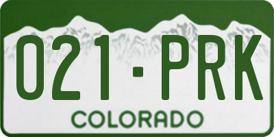 CO license plate 021PRK