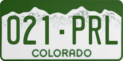 CO license plate 021PRL