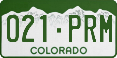 CO license plate 021PRM